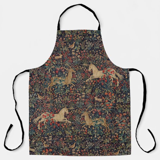 中世ユニコーンスタグディアミッドナイトフローラ園 エプロン (正面)