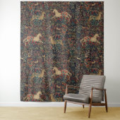 中世ユニコーンスタグディアミッドナイトフローラ園 タペストリー (インサイチュ)