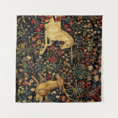 中世ユニコーンミッドナイトフローラ園 タペストリー (正面(横))