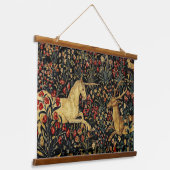 中世ユニコーンミッドナイトフローラ園 吊り下げ型タペストリー (傾斜あり)