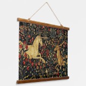中世ユニコーンミッドナイトフローラ園 吊り下げ型タペストリー (傾斜あり)