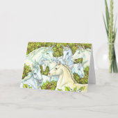 中世ユニコーン群れ、馬、スタリオンファンタジー カード (正面)