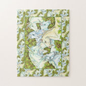 中世ユニコーン群れ、馬、スタリオンファンタジー ジグソーパズル (縦)