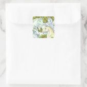 中世ユニコーン群れ、馬、スタリオンファンタジー スクエアシール (バッグ)