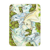 中世ユニコーン群れ、馬、スタリオンファンタジー マグネット (縦)