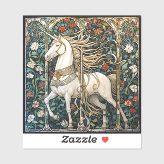 中世ユニコーン – サンキャッチャウィンドウ貼り付けシール シール (シート)
