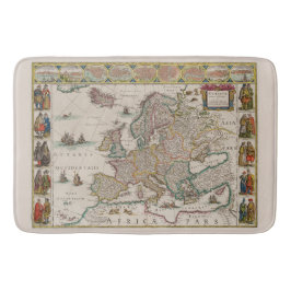 中世ヨーロッパの地図（ウィレム・ブレーウ著） バスマット