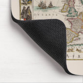 中世ヨーロッパの地図（ウィレム・ブレーウ著） マウスパッド (コーナー)