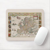 中世ヨーロッパの地図（ウィレム・ブレーウ著） マウスパッド (マウス)
