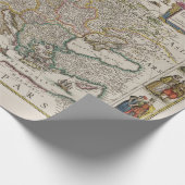 中世ヨーロッパの歴史地図（ウィレム・ブレュー著） ラッピングペーパー (角)
