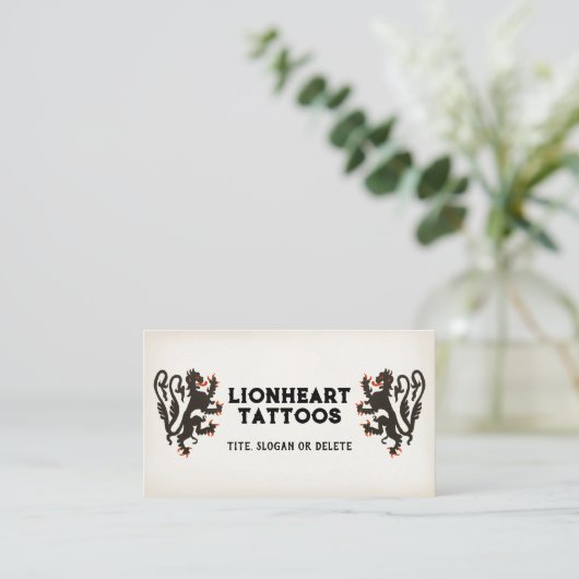 中世ライオンイラストレーション 名刺 (スタンド正面)