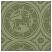 中世ライオンズオリーブグリーン ファブリック (クローズアップ)