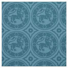 中世ライオンズピーコックブルー ファブリック