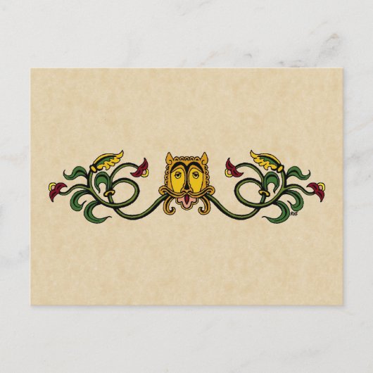 中世ライオンデザイン ポストカード (正面)
