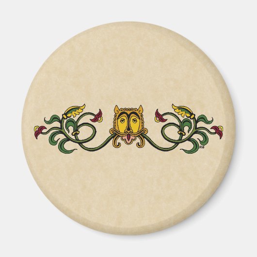 中世ライオンデザイン マグネット (正面)