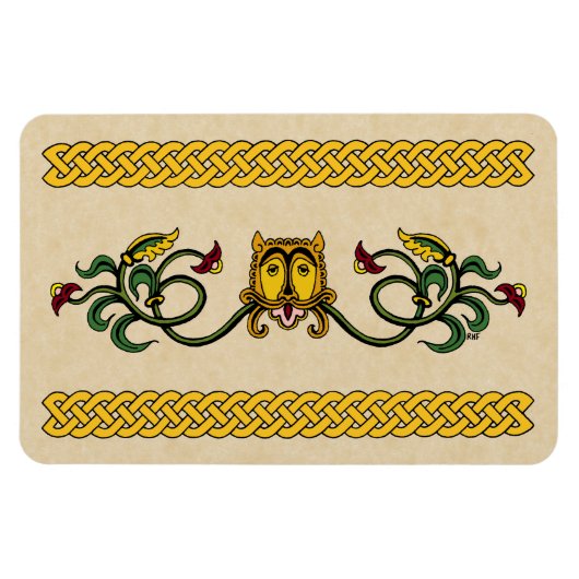 中世ライオンデザイン マグネット (横)