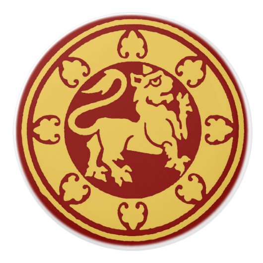 中世ライオン セラミックノブ (正面)