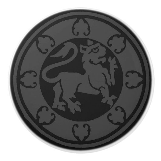 中世ライオン セラミックノブ (正面)