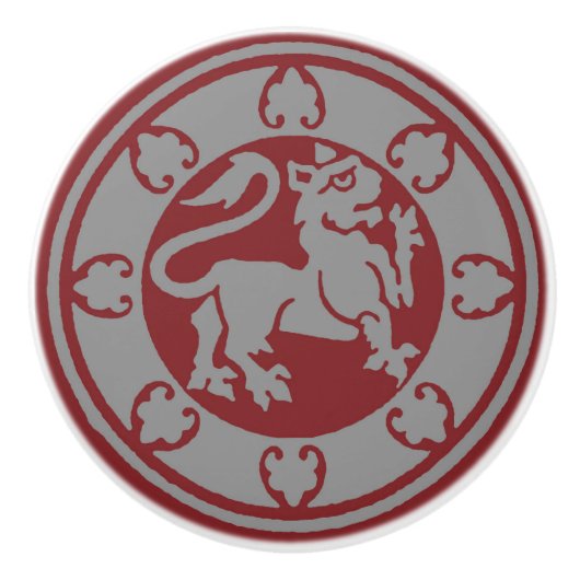 中世ライオン セラミックノブ (正面)