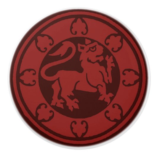 中世ライオン セラミックノブ (正面)