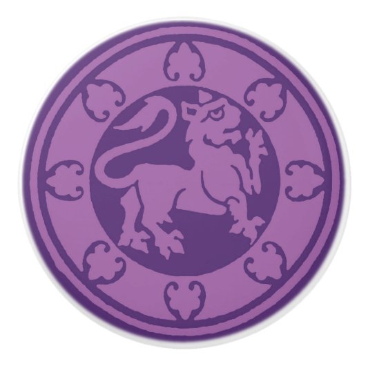 中世ライオン セラミックノブ (正面)