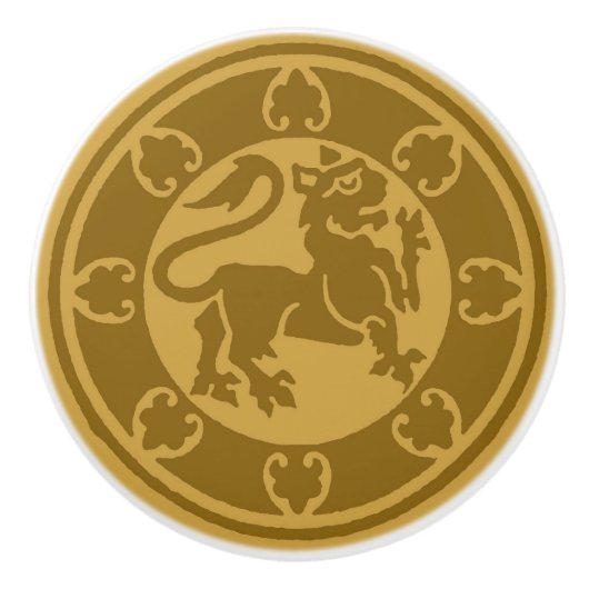 中世ライオン セラミックノブ (正面)