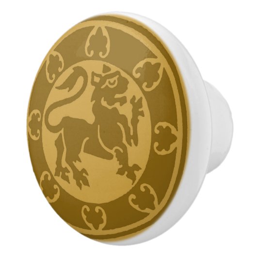 中世ライオン セラミックノブ (右)