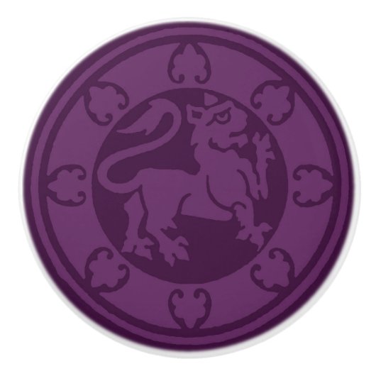 中世ライオン セラミックノブ (正面)