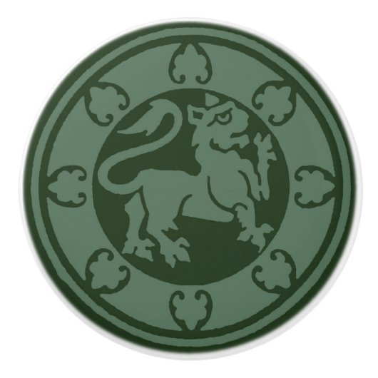 中世ライオン セラミックノブ (正面)