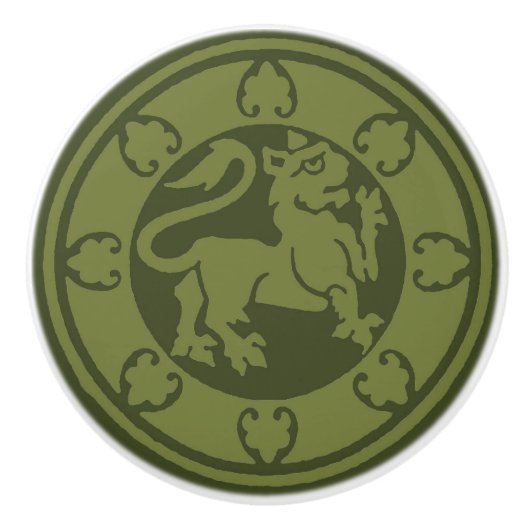 中世ライオン セラミックノブ (正面)