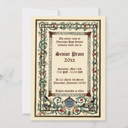 中世ライトプロム 招待状 (正面)