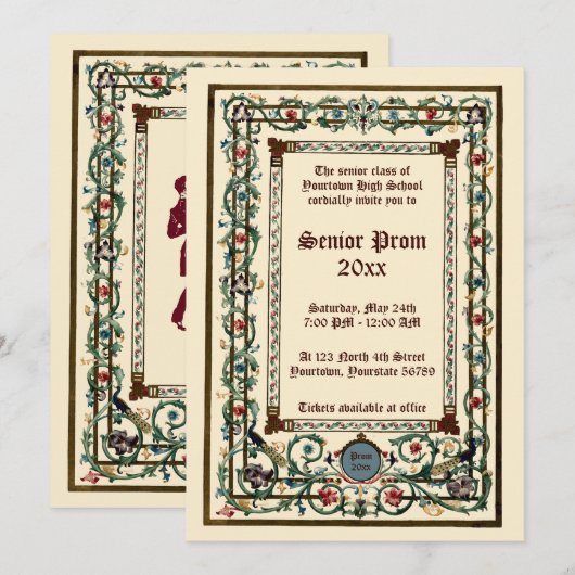 中世ライトプロム 招待状 (正面/裏面)