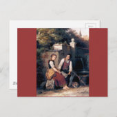 中世ラブウーマン絵画ズロマンチック ポストカード (正面/裏面)