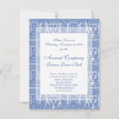 中世ルネサンエレガントスの青と白 招待状 (裏面)