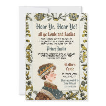 中世ルネサンスの王子様の誕生日招待状