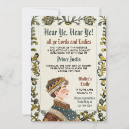 中世ルネサンスの王子様の誕生日招待状 招待状