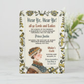 中世ルネサンスの王子様の誕生日招待状 招待状 (スタンド正面)