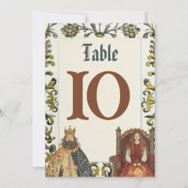 中世ルネサンスの王室ウェディングテーブルナンバー 招待状