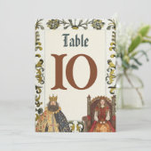 中世ルネサンスの王室ウェディングテーブルナンバー 招待状 (スタンド正面)