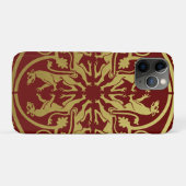 中世ルネサンスの紋章ライオン・ヒョウのメタリックデザイン Case-Mate iPhoneケース (裏面(横))