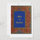 中世ルネサンス様式の花枠ウェディング 招待状 (裏面)