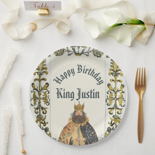 中世ルネサンス王の誕生日 ペーパープレート (ウェディング)