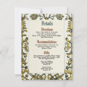 中世ルネサンス王室ウェディング詳細カード 招待状 (正面)