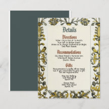 中世ルネサンス王室ウェディング詳細カード