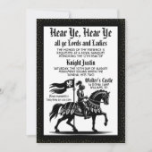 中世ルネサンス騎士の誕生日招待状 招待状 (正面)