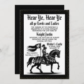 中世ルネサンス騎士の誕生日招待状 招待状 (正面/裏面)