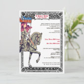 中世ルネサンス騎士のRenfaireベビーシャワー 招待状 (スタンド正面)