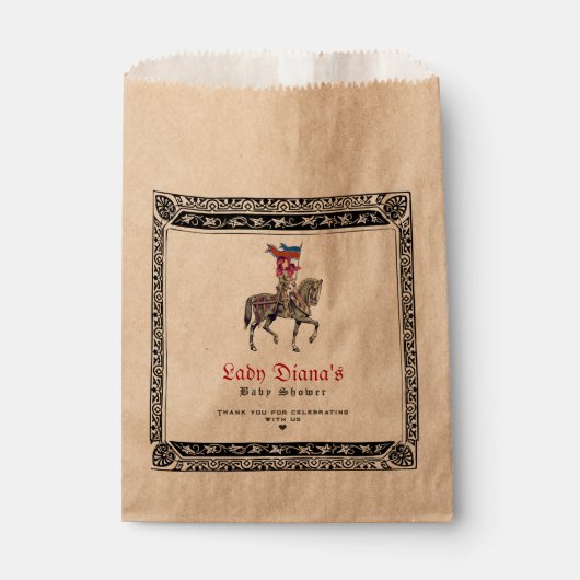 中世ルネサンス騎士レンフェアベイビーシャワー フェイバーバッグ (正面)