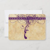 中世ルネサンス パープル 偽のパーチメント 招待状 (裏面)