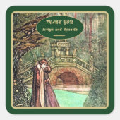 中世ルネサンス フラワーと剣 ゴールド スクエアシール (正面)